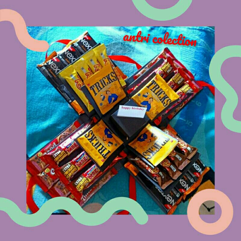 

explosion box 3layer//snack box//box hampers//kotak kado ultah