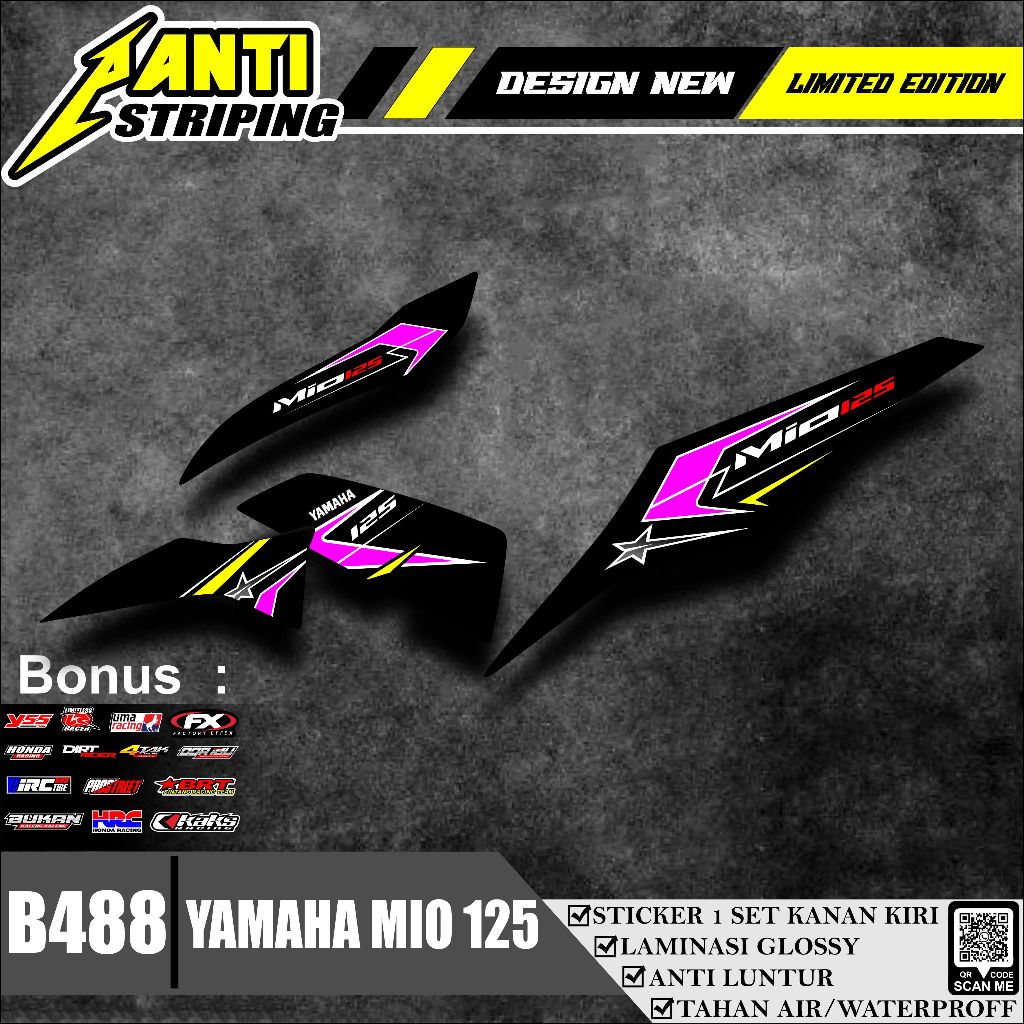 Stiker Striping Motor Yamaha Mio M3 125 Semi Full - Sticker skotlet aksesoris mio m3 125 Terbaru