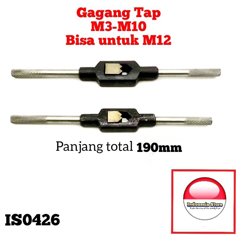 gagang tap m3 - m10 tap wrench handle tap bahan besi bisa untuk m12