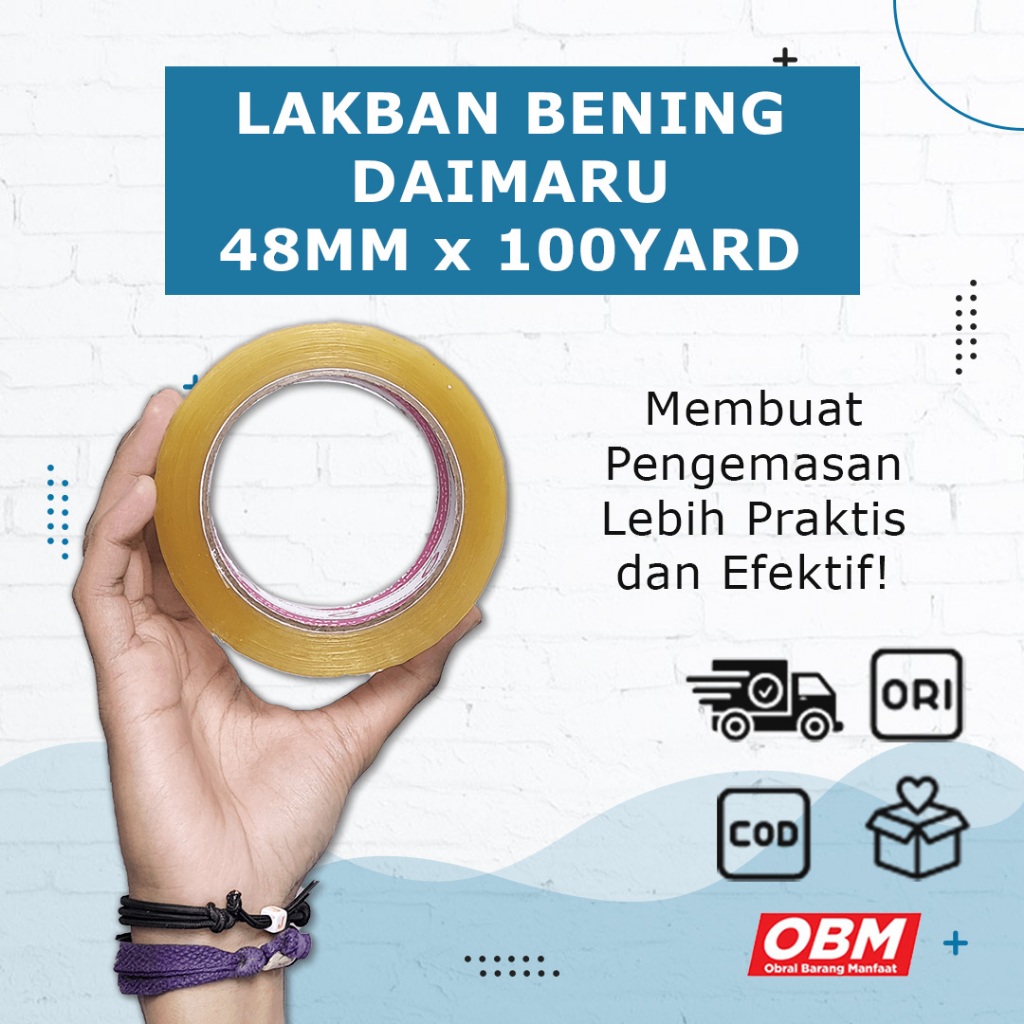 

Lakban Bening / Lakban Packing 48mm x 100 Yard Harga Ecer