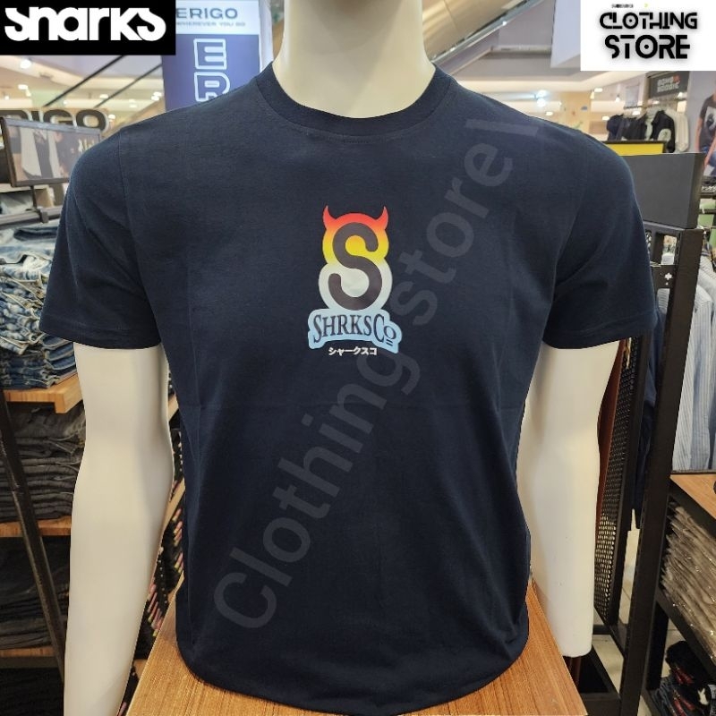 SHARKS ORIGINAL kaos pria lengan pendek navy SGB1R0805