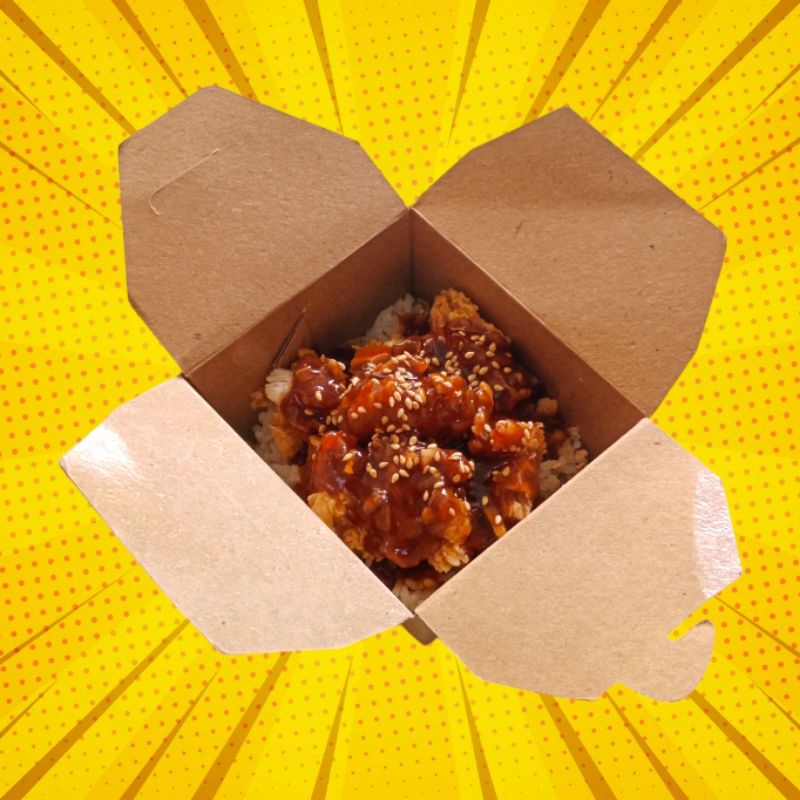 

Rice Box Chiken Karage/saus teriyaki/saus bbq