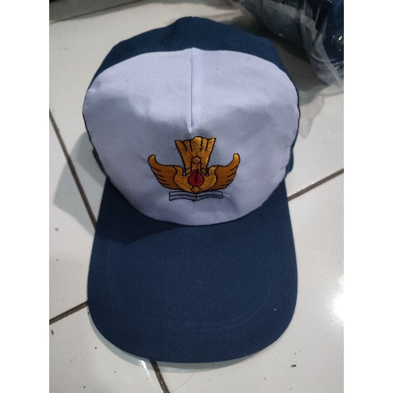 topi sekolah smp polos smp putih bordir anak laki-laki perempuan isi 20 PCS