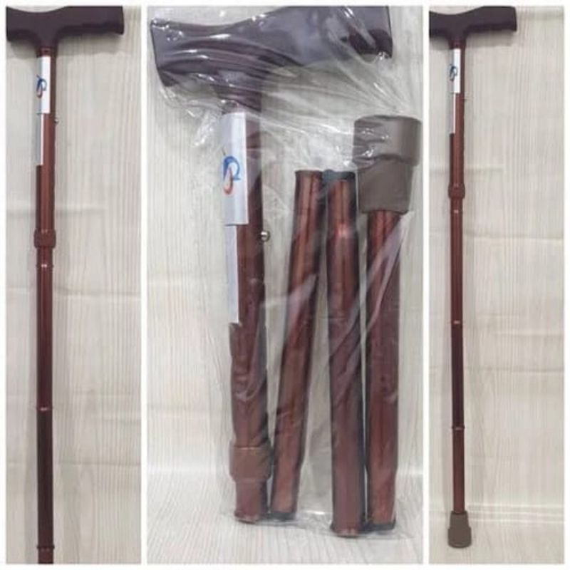Tongkat Lipat Kaki 1 Sella / Walking Stick / Alat bantu jalan