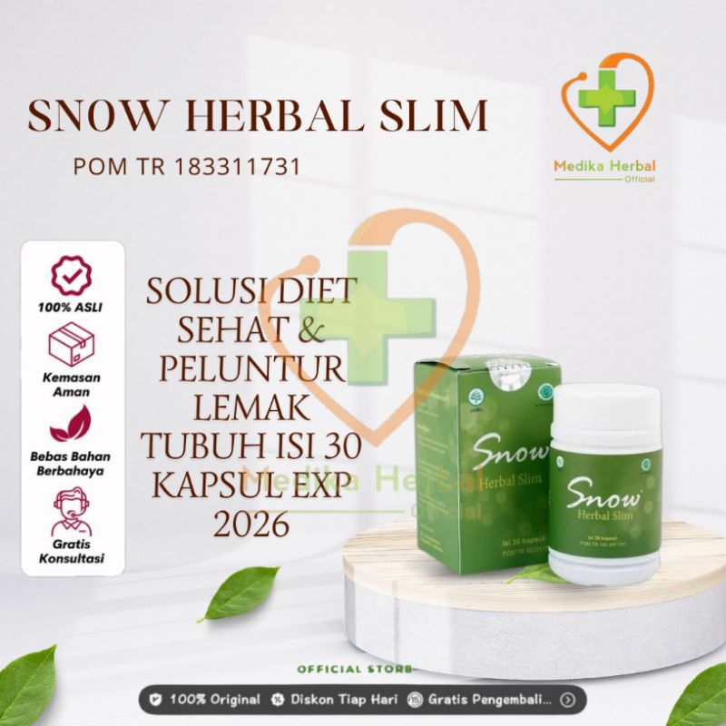 SNOW HERBAL SLIM OBAT SNOW HERBAL ASLI 100% ORIGINAL OBAT PELANGSING BADAN / TUBUH HERBAL ALAMI BPOM