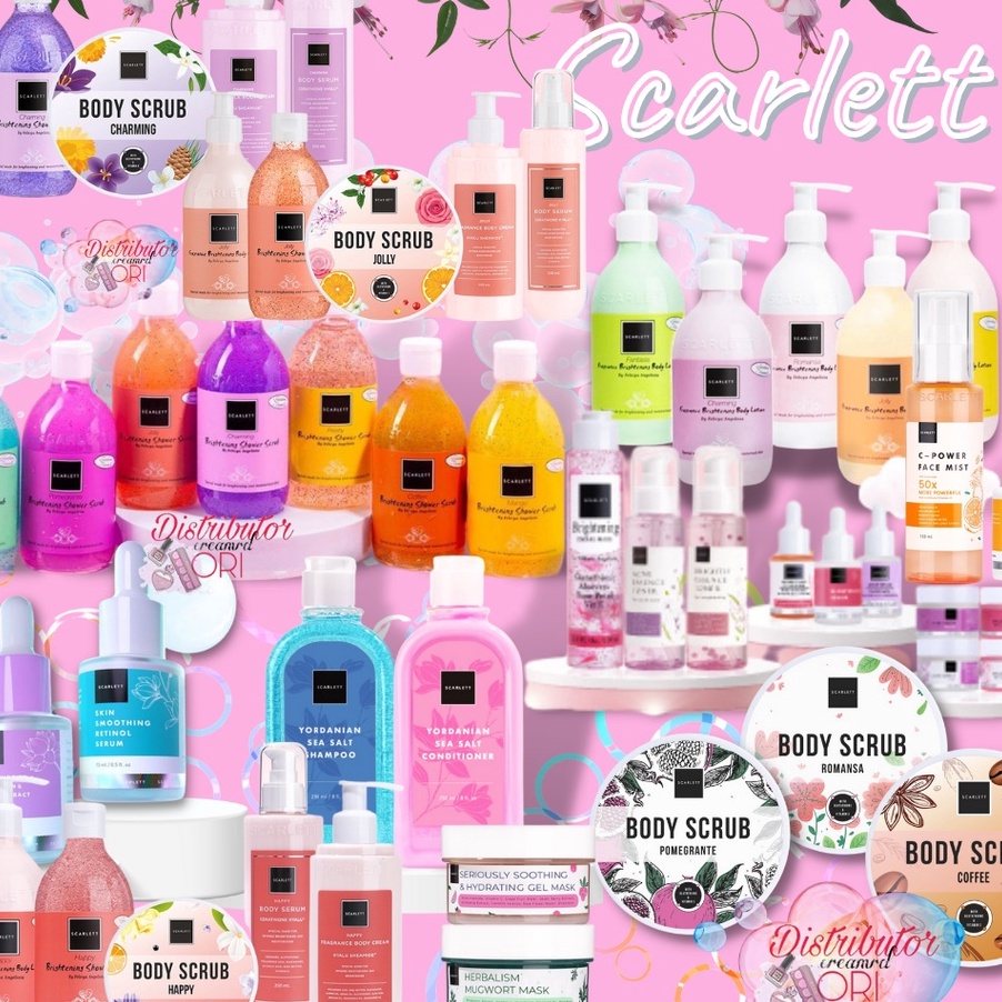 V44859 SCARLETT WHITENING  SCARLET ORIGINAL BODY LOTION  BODY WASH  SCRUB  LULUR  DAY CREAM  NIGHT C