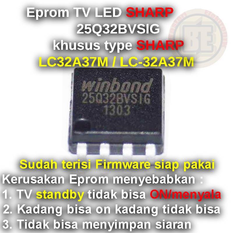 Ic Eprom Firmware TV SHARP LC32A37M / LC-32A37M