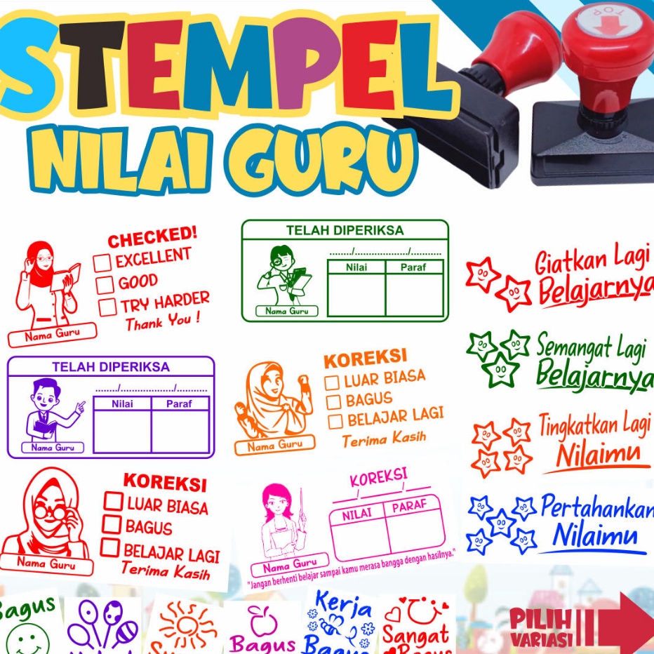 

PROMO SALE PROMO Stempel Nilai Guru Penilaian Koreksi Checked