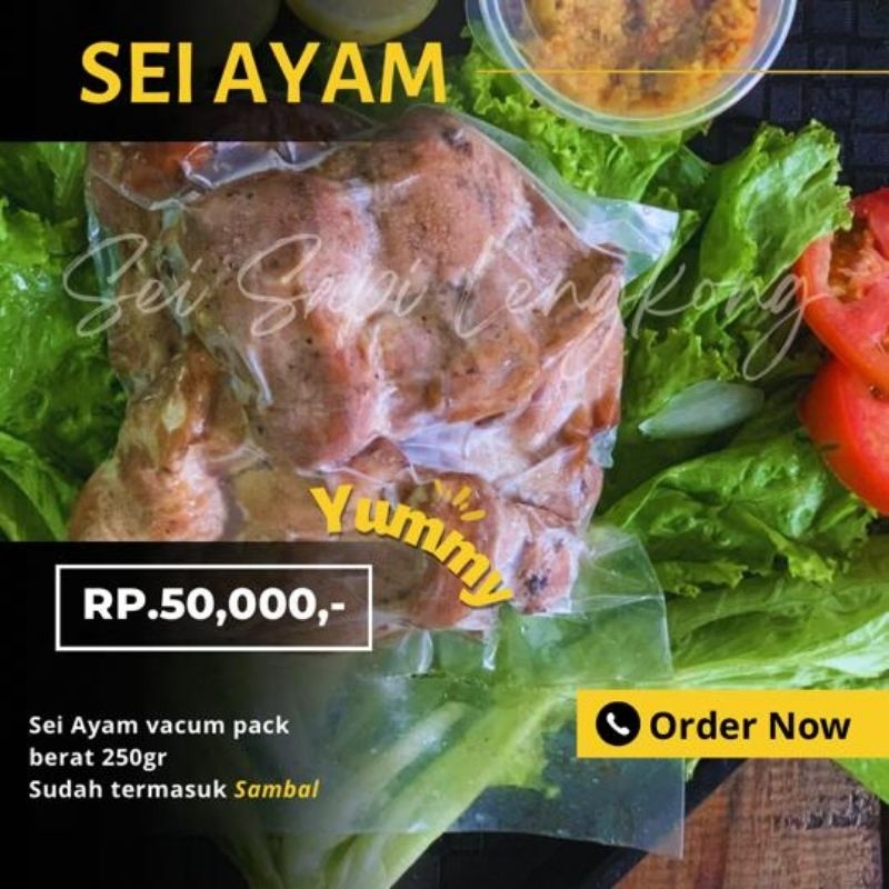

Kemasan sei ayam 250gram