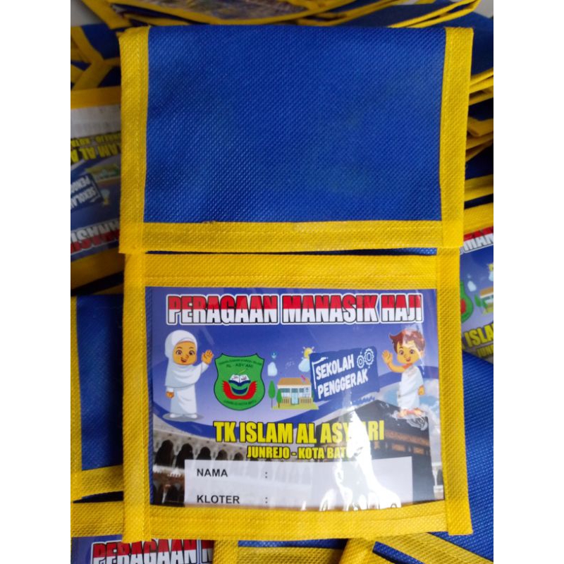 Tas manasik haji anak TK costum logo dan nama sekolah minim beli 25 vis