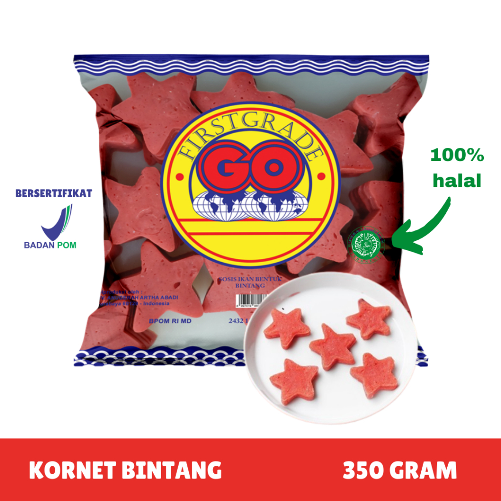 

PATI [FROZEN FOOD GO] SOSIS IKAN BINTANG PATRIK ISI 32 Tebal/60 Tipis (350GR) MAKANAN INSTAN BPOM HALAL