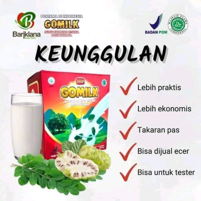 

Susu gomilk sachet susu kambing etawa Plus herbal