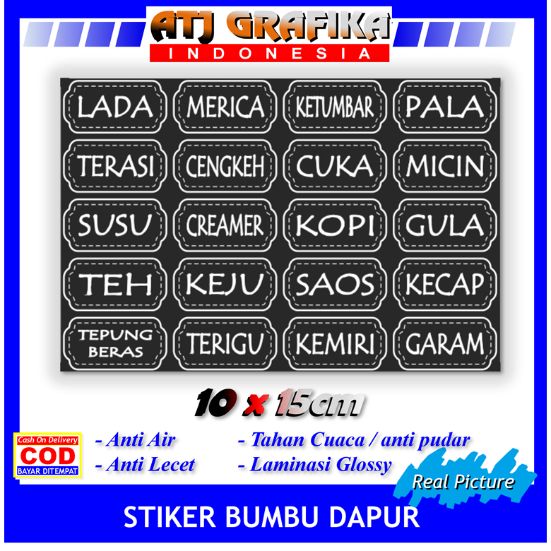 

Label stiker new bumbu dapur nama bahan masuk sticker dapur rumah restoran dll