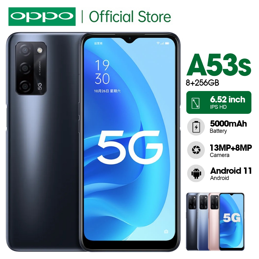 OPPO A53S 5G 8 256GB ORI Layar 6.5inci 13+5MP FHD Kamera Handphone Original hp murah Smartphone 5G 4G android phone hpmurah ram beasr cuci gudang