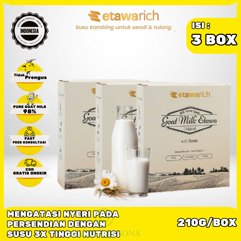 

Etawarich Susu Etawa Herbal Terbaik Membantu Meredekan Nyeri Sendi Official 3 Box BPOM