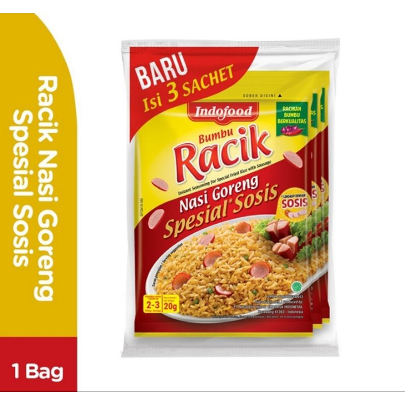 

Racik Bumbu Instan Nasi Goreng Spesial Sosis 3 x 20 g