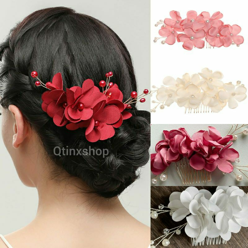 Sirkam bunga aksesoris rambut pesta / hiasan rambut aksesoris sanggul