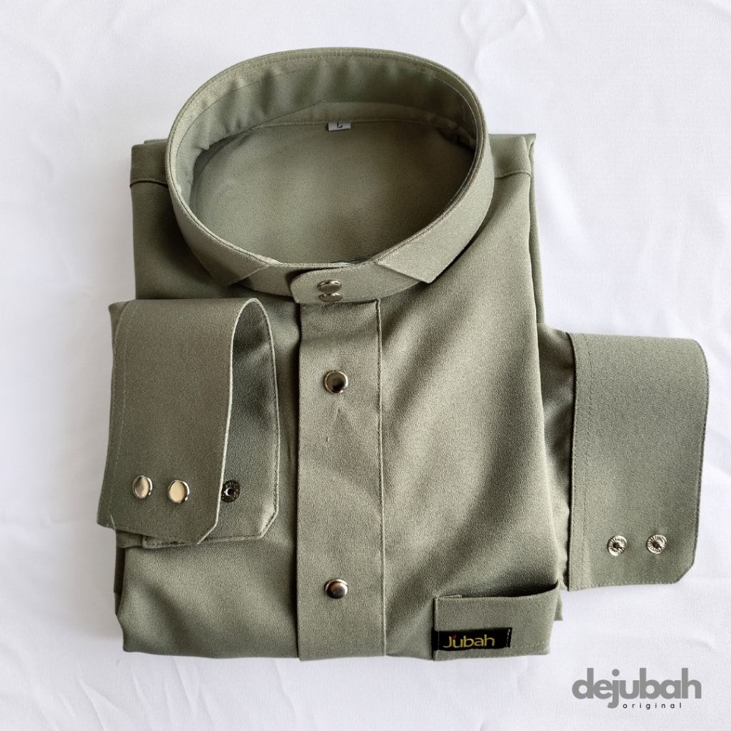 DeJubah - Qatari Gamis Jubah Pria Slimfit Dewasa-Sage