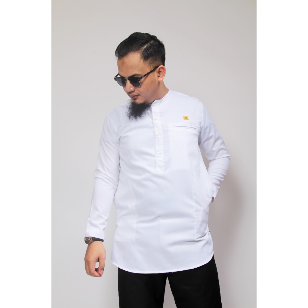 Kurta Putih Polos Oblong Panjang Al Amwa