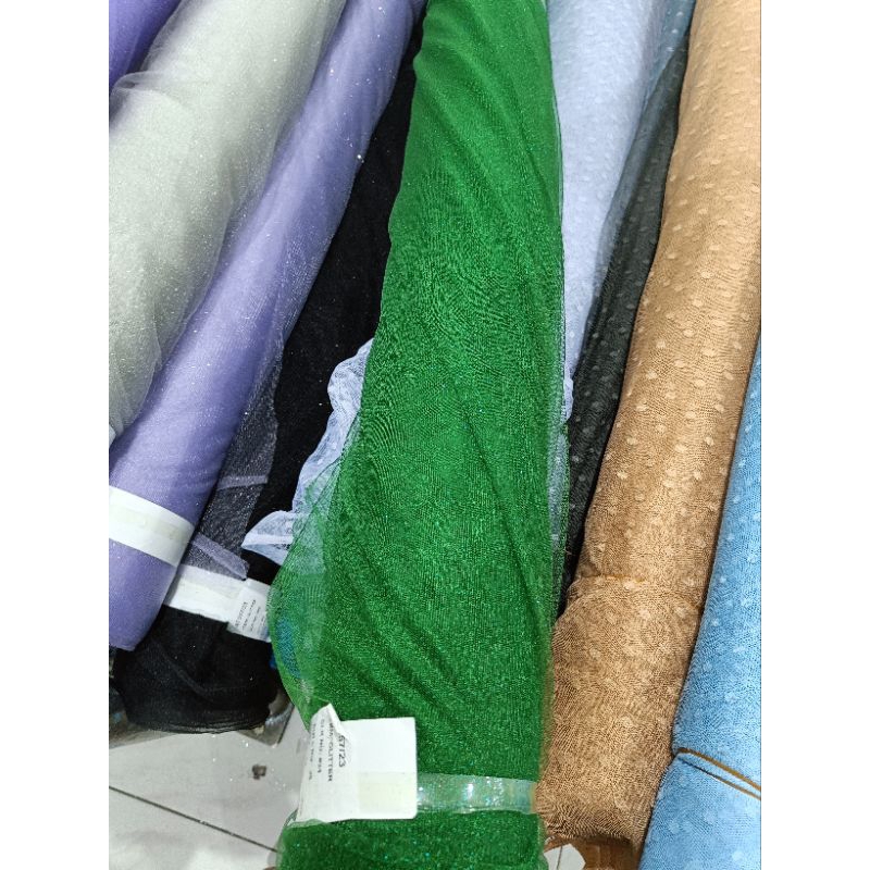 kain tile polos gliter