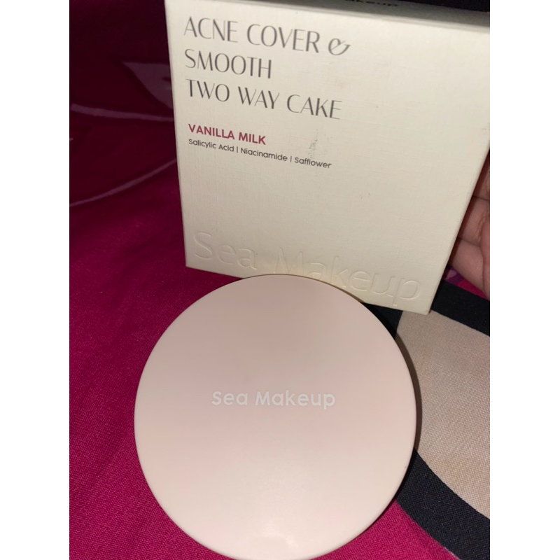 acne & cover smooth two way cake sea make up vanilla milk shade