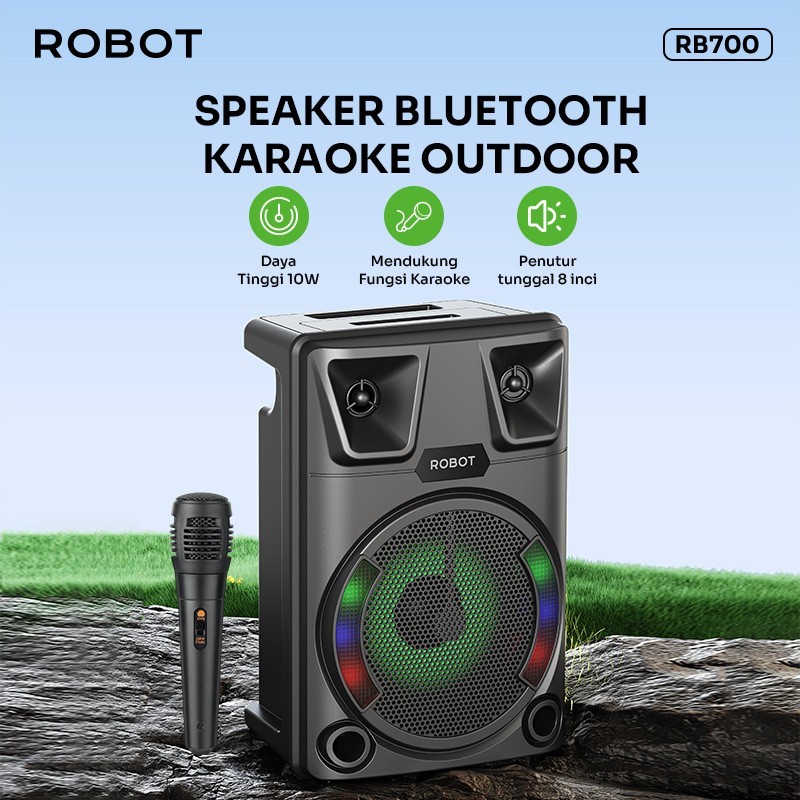 ROBOT Karaoke Speaker RB700 Speaker Bluetooth Karaoke Outdoor RGB 10W