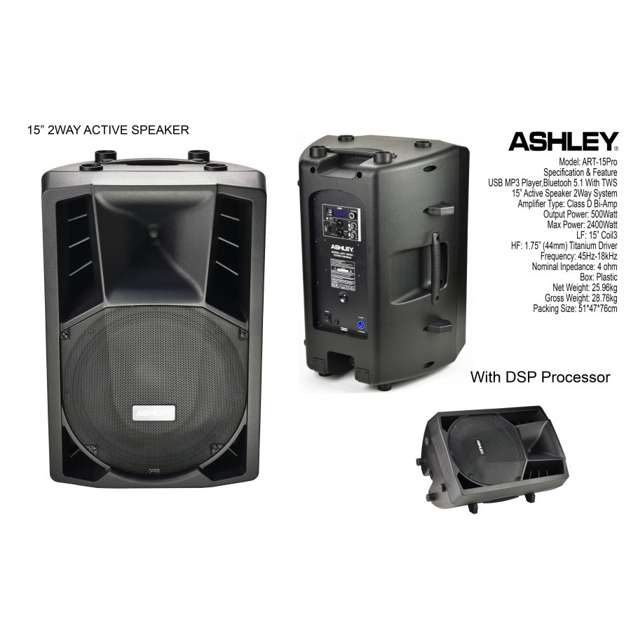 SPEAKER AKTIF ASHLEY ART15PRO / ART 15 PRO / ART 15PRO 15INCH ORIGINAL ASHLEY