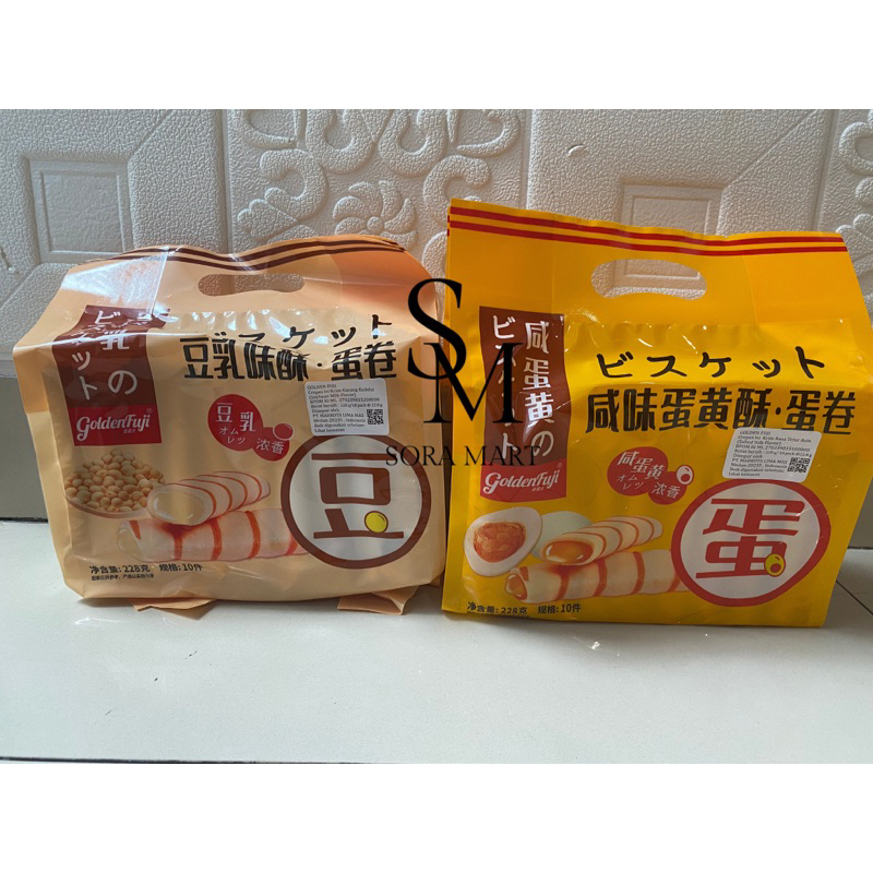 

Golden Fuji Salted Egg Yolk Fuji Crepes Krim Telur Asin Golden Fuji Soybean Fuji Crepes isi Krim Kedelai