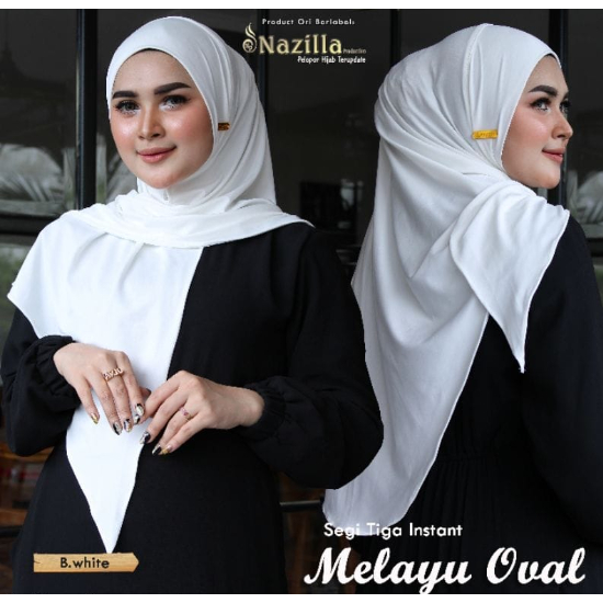 Hijab Segi3 Instant Melayu Oval Bahan Premium Finishing Rapi - Nazilla production