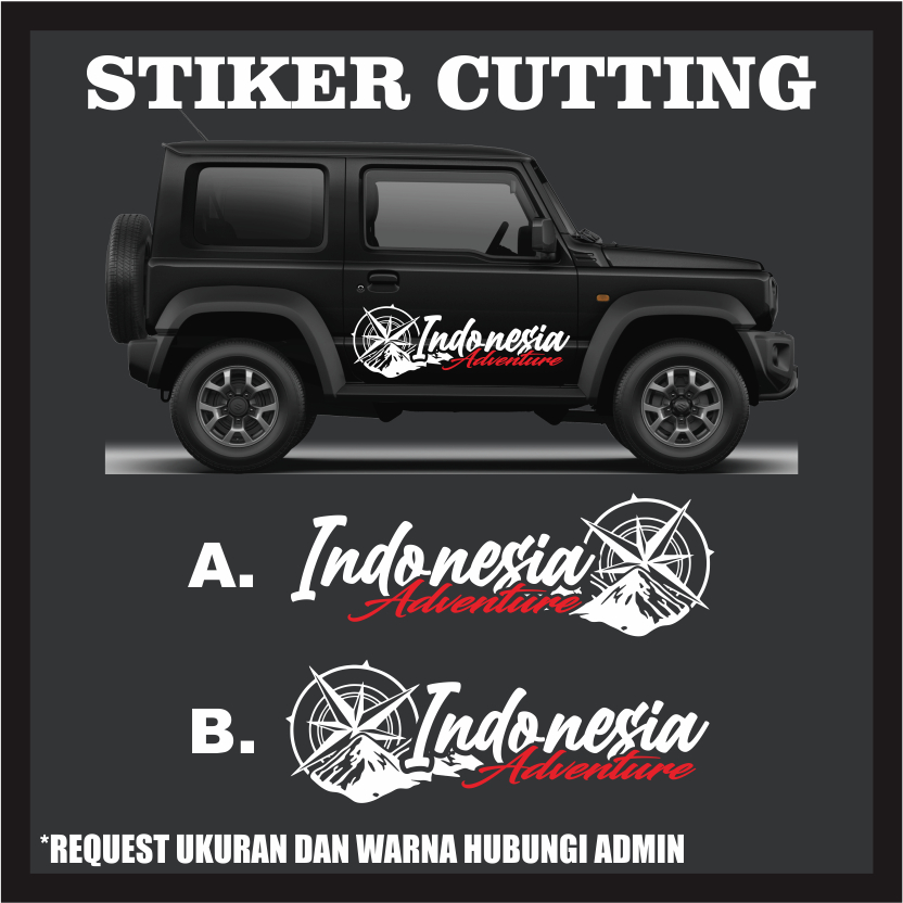 Stiker Indonesia Adventure Gunung / Stiker Cutting Mobil