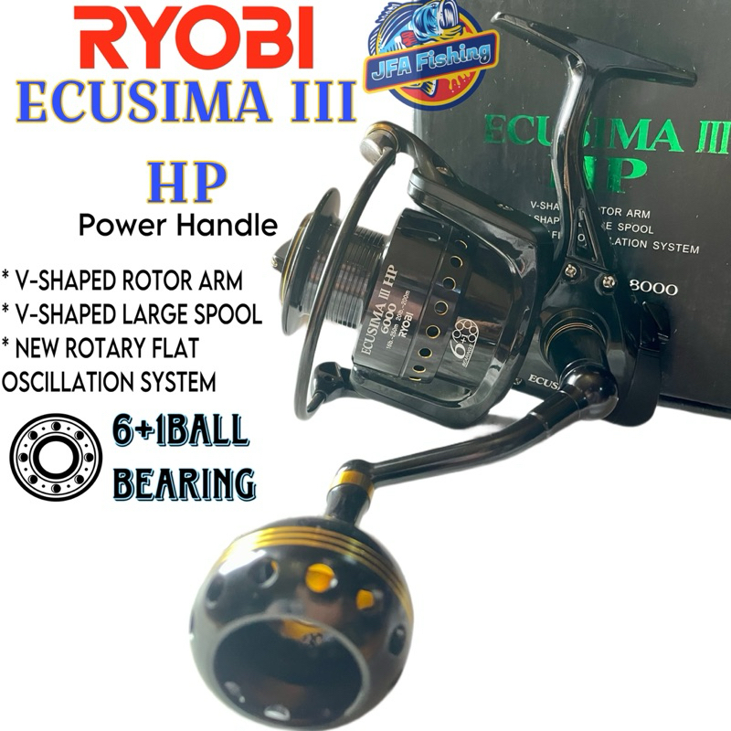 Reel Ryobi ECUSIMA 3 HP 2000/6000/8000 6+1BallBearing PowerHandle