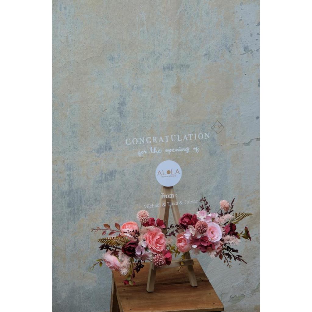 table acrylic, papan bunga untuk meja