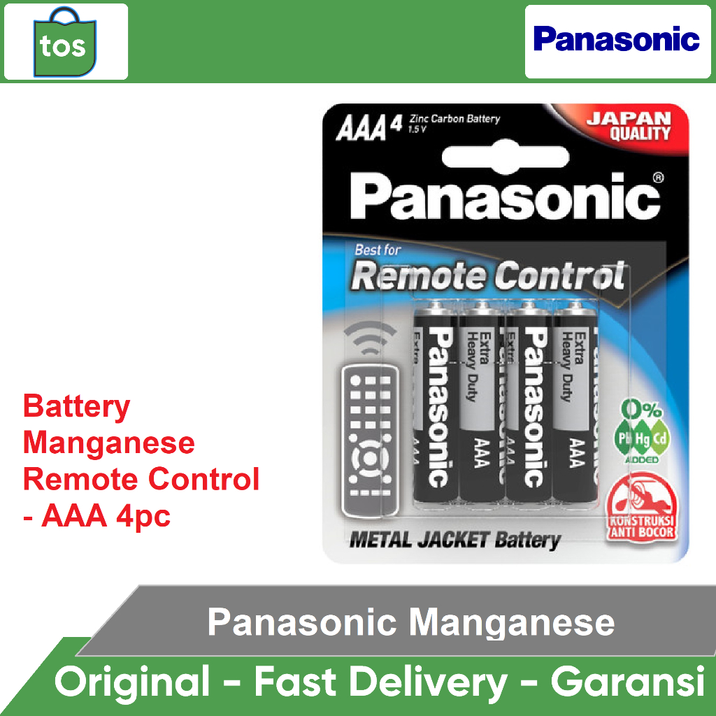 Panasonic Baterai AAA (R03) Manganese Hitam Battery A3 (R03) Remote Control