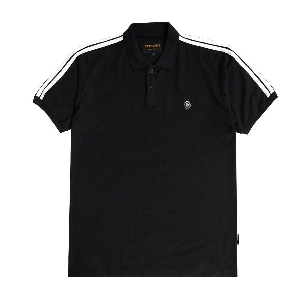 Escaperfect Polo Shirt Kemeja Polo Pria Lengan Pendek Bahan CVC 24s Hitam Luke - Black