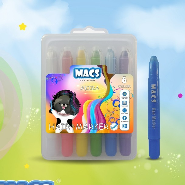 

MACS Hair Marker 6 Color Pewarna Rambut 6 Warna