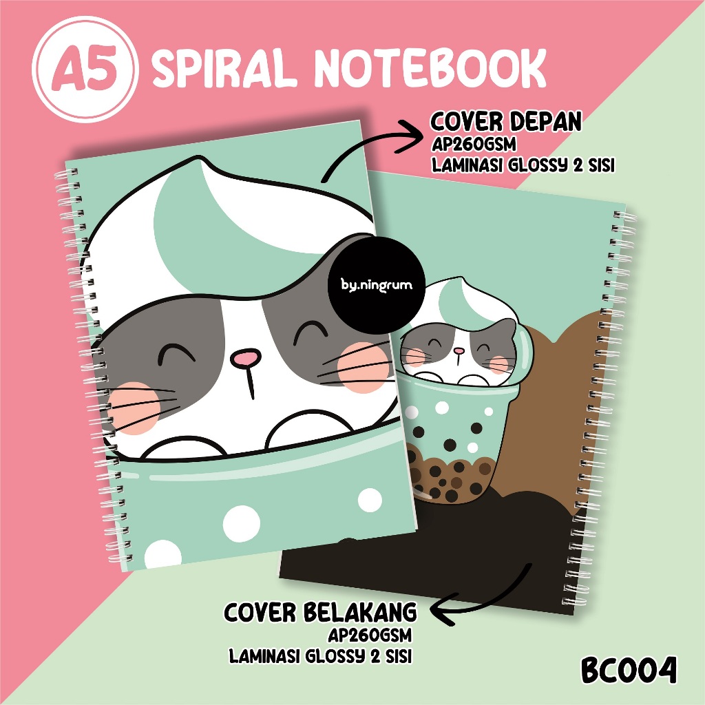 

Buku Catatan Spiral Notebook A5 [BC004] Jurnal Aesthetic Line Blank Tema Kucing Lucu Bubble Cat