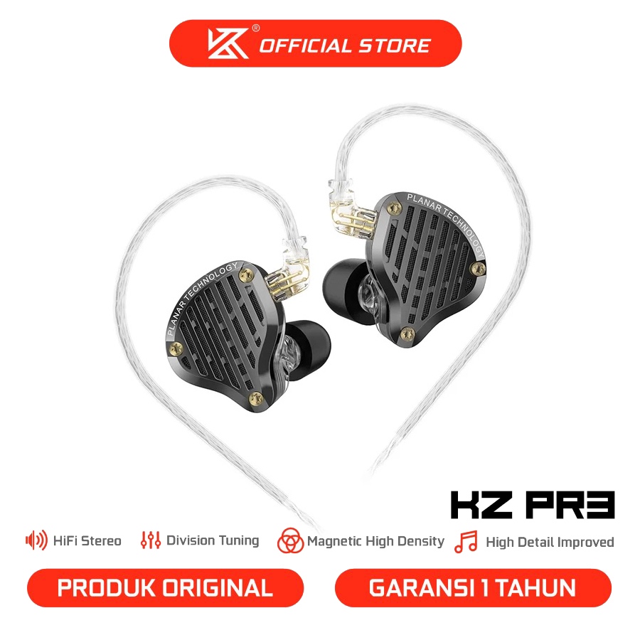[KZ Official Store] KZ PR3 with Mic In Ear 13.2mm Planar Driver Wired