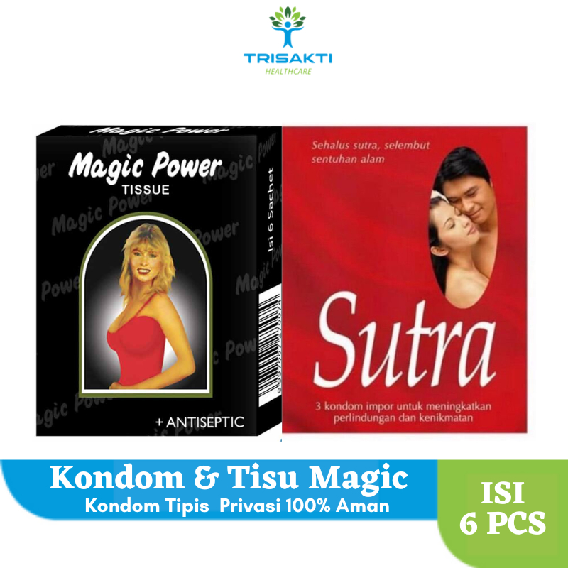 Paket Tisu Magic Power isi 6 Pcs Tissue Magicman & Kondom Sutra Merah isi 3 pcs