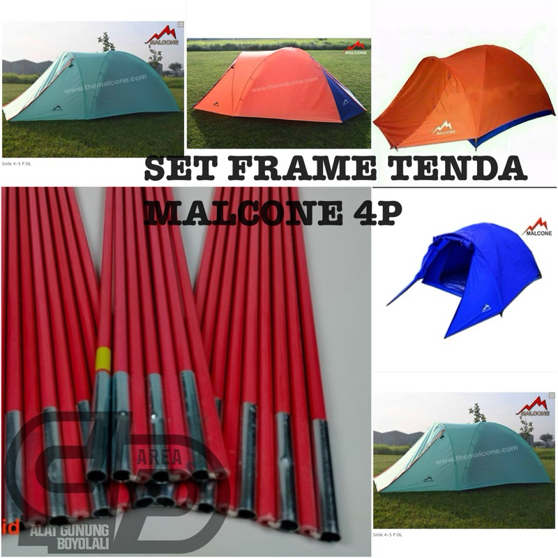 Set rangka tenda Malcone 4 p bingkai tenda malcone frame fiber tenda malcone