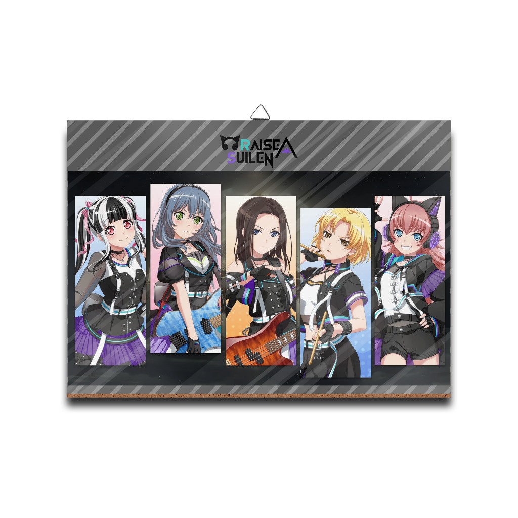 Poster dinding kayu animeGROUP MEMBER RAISE A SUILEN ALT-BANG DREAMmaterial MDF