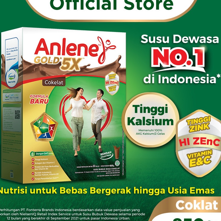 

TEBUS MURAH Anlene Gold 5X Susu Bubuk Dewasa Cokelat 85g Nutrisi Tinggi Kalsium Untuk Tulang Sendi dan Otot