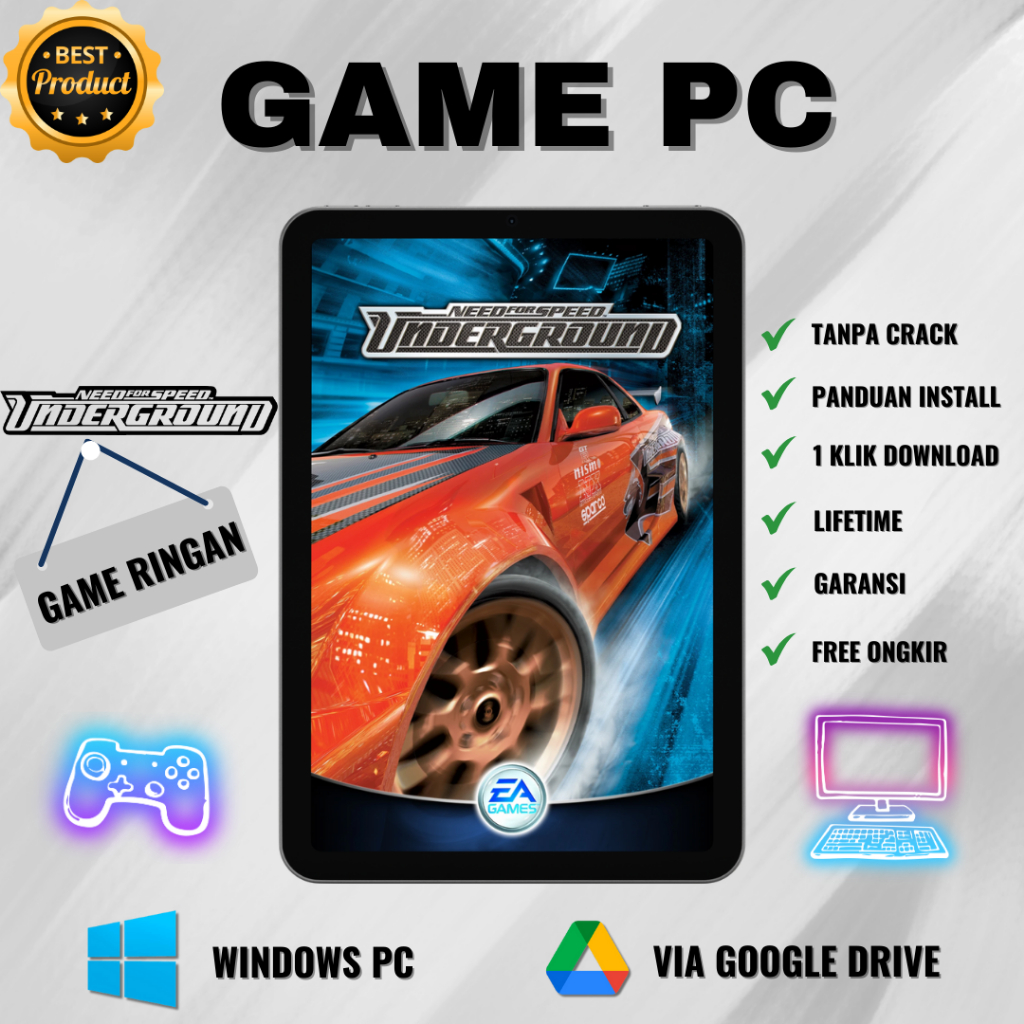 NFS UNDERGROUND GAME PC/LAPTOP RINGAN TANPA CRACK