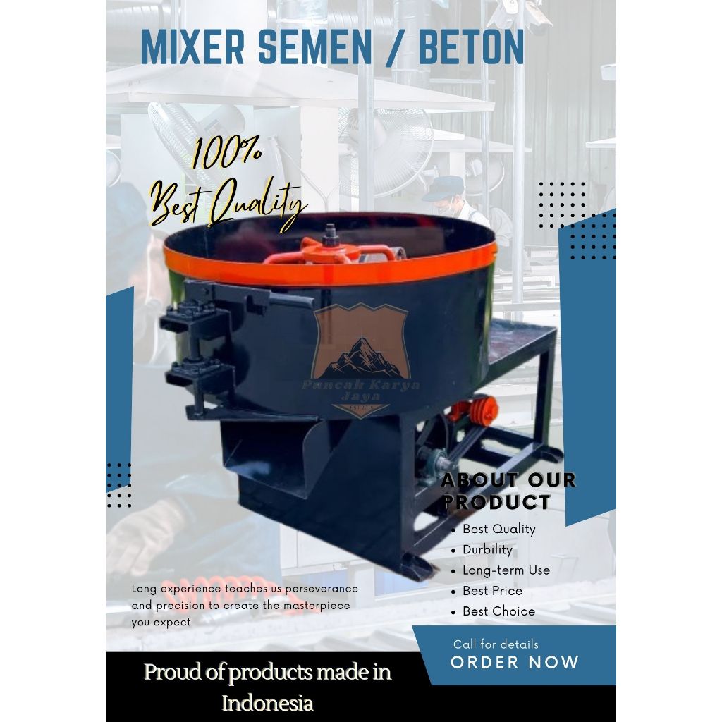Mixer Adukan Semen untuk Pembuatan Beton/Batako/Paving Block dll