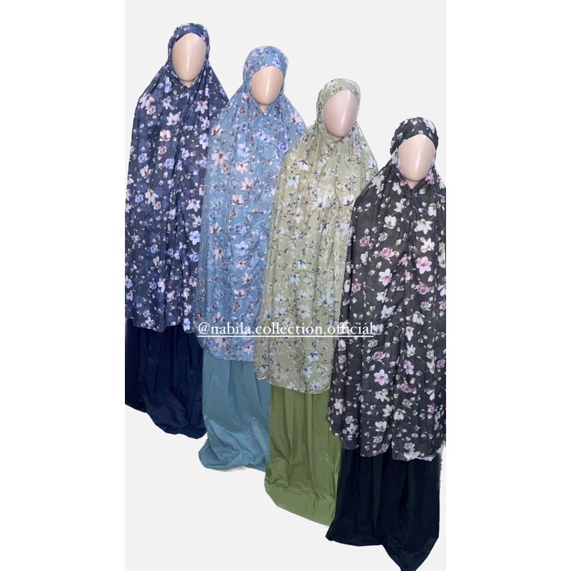 mukena traveling mini pouch cantik premium parasut korea terkecil 2in1 fit to jumbo Muslim Dewasa na