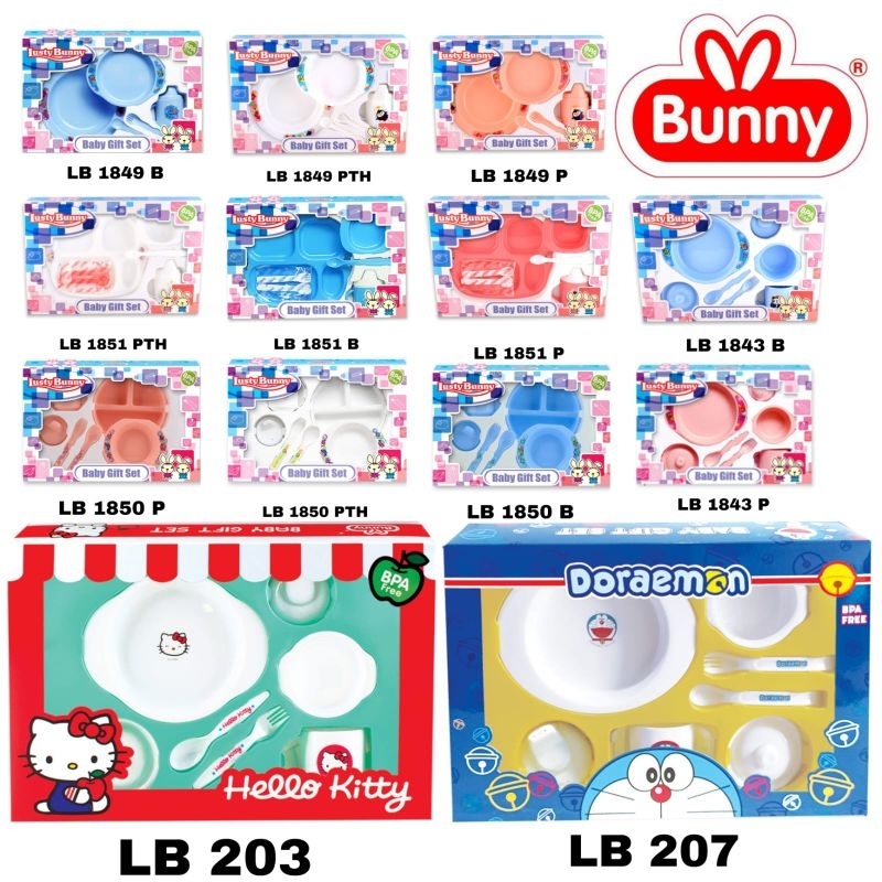 Lusty Bunny Feeding Set 7in1 Ukuran Sedang - Tempat Makan Bayi