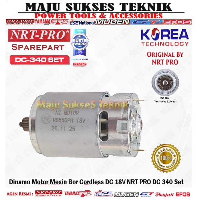 NRT PRO 340 DC Dinamo Motor Mesin Bor Cordless 21V 21 V Versi Terbaru 340DC DC340 DC 340 Set
