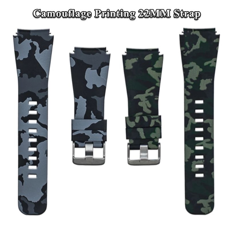 Strap Silicone Tali Jam 22mm Army Camo Camouflage Xiaomi Mi watch 2 sport s1 active S3 Amazfit gtr 2