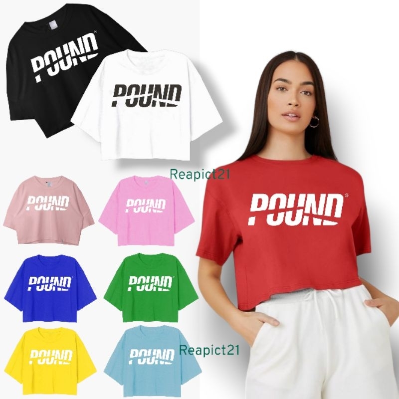 CROP TOP WANITA / KAOS POUND / KAOS CROP OLAHRAGA / CROP TEE POUND FIT