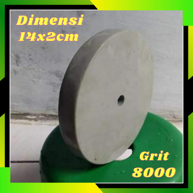 Batu Asahan Gerinda Bulat Ukuran 14x2 Cm Asah Gurinda Duduk Grit 8000 Halus