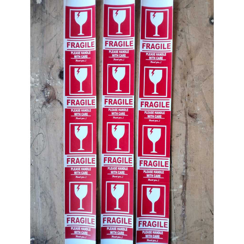 

stiker fragile bentuk panjang